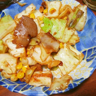 チャーシューと野菜のみそ炒め